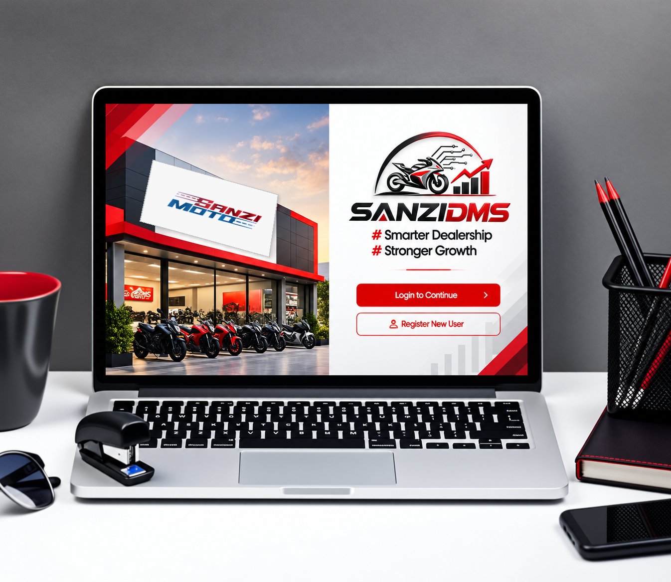 SanziDMS sign-in page preview